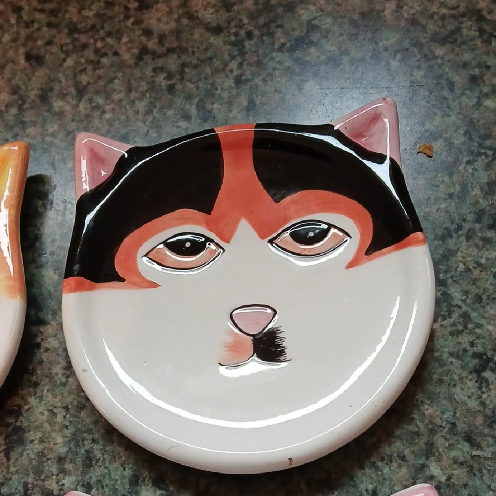 Orange and Black Cat Drink Coasters